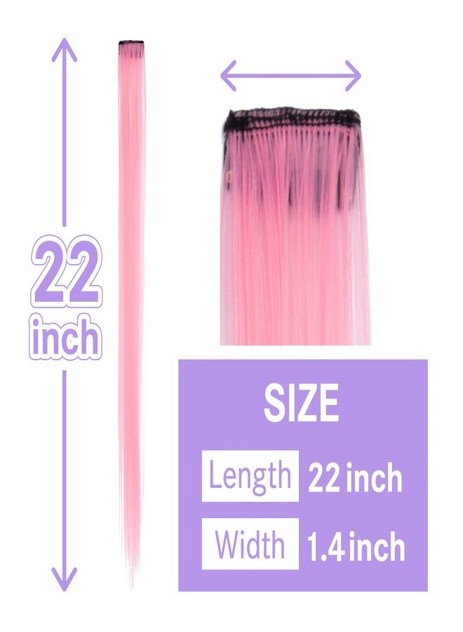 CLASSE(クラッセ) CLASSE 10Pcs Clip in colored hair extensions, 22inches colorful Party Highlights, Heat-resistant, Straight long, for Women Kids Girls, Perfect for Halloween Christmas Cosplay Gray - Image 2